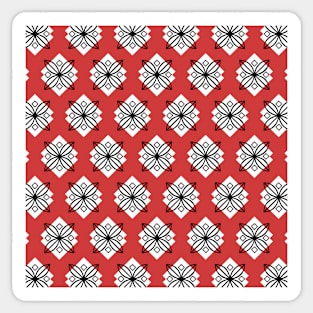 Pretty bright red and black minimalist pattern Sticker